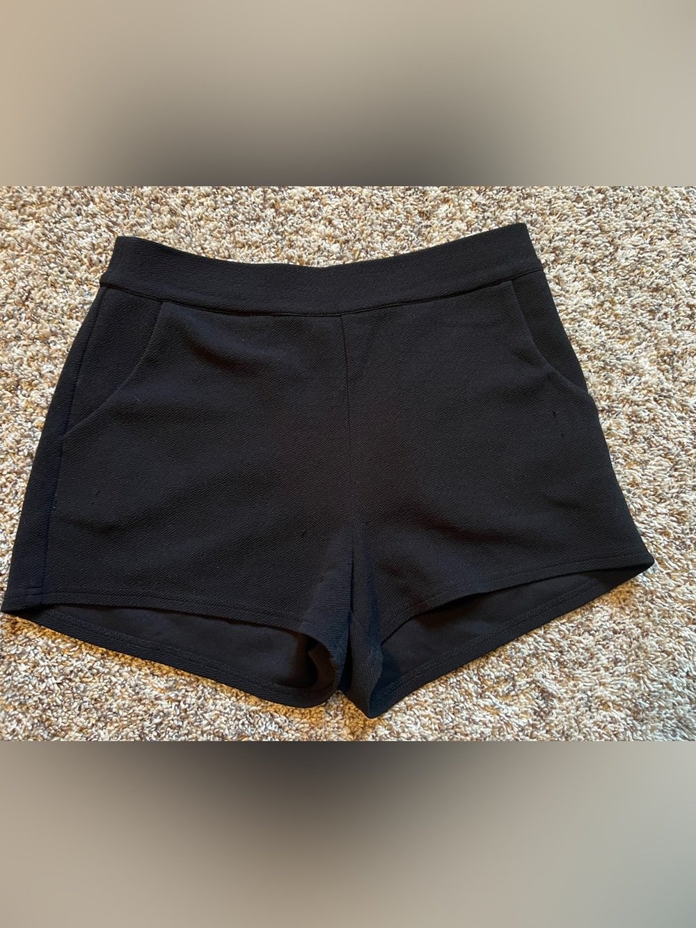 bebe Black High-Waist Tailored Knit Shorts